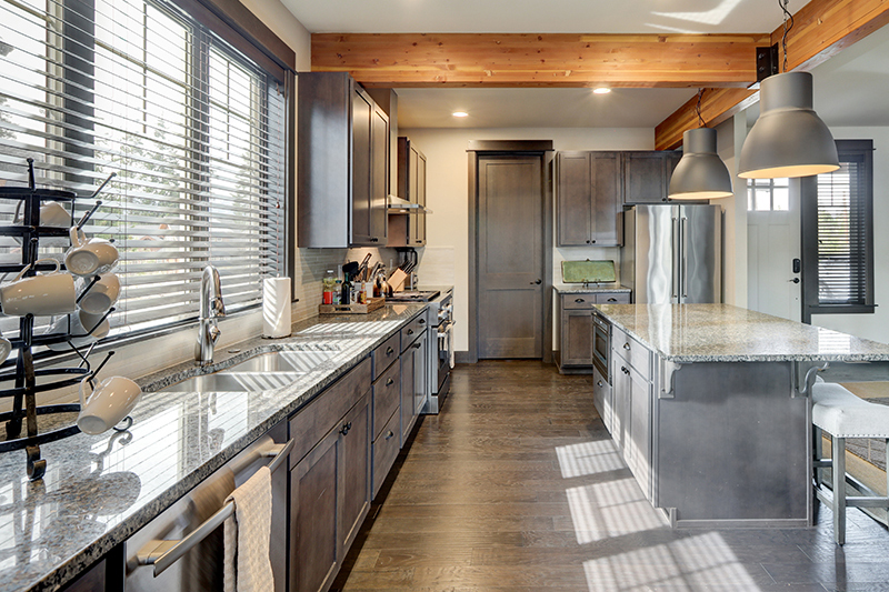 Beautiful modern kitchen seen during a home inspection